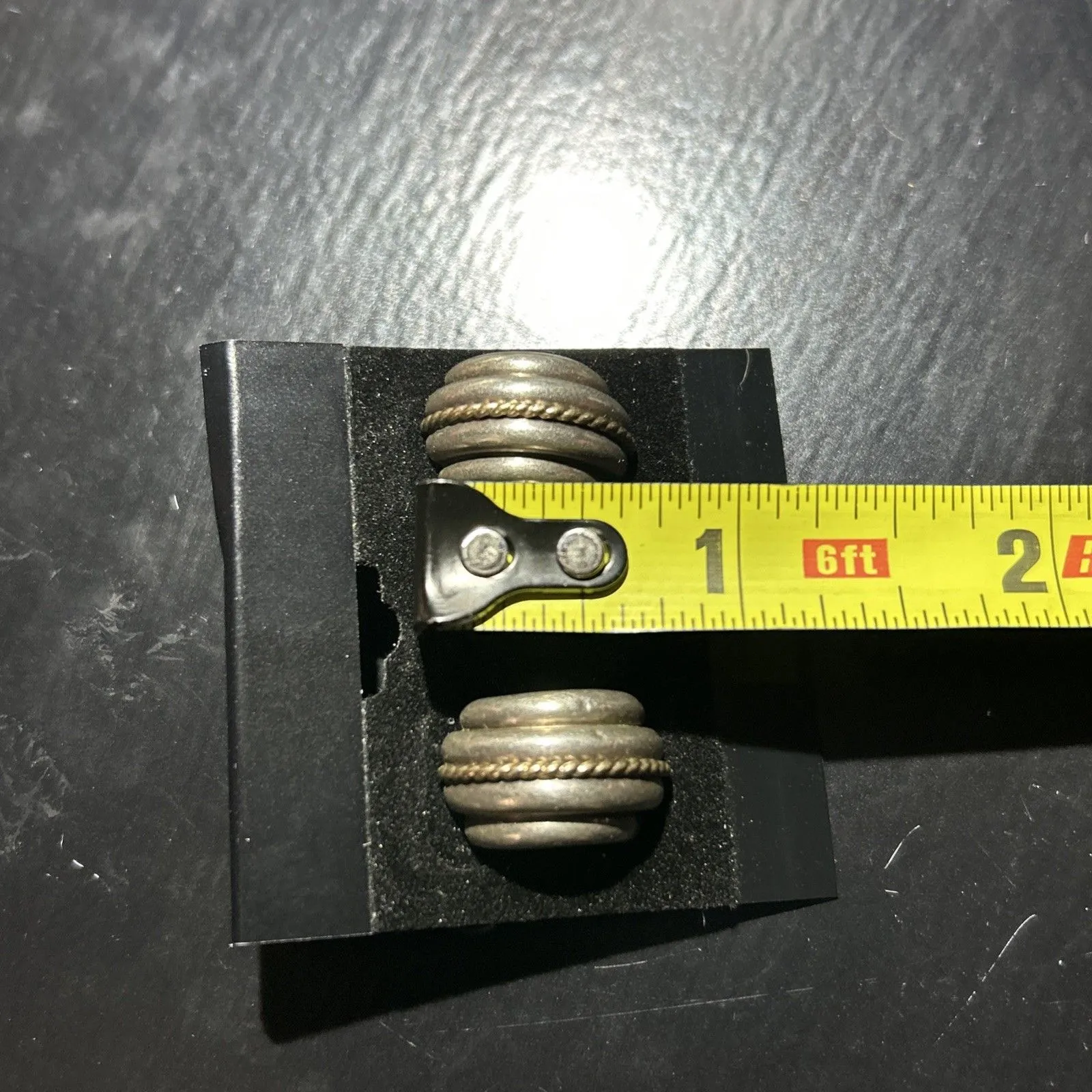 Vintage Sterling Silver 925 Rope Design Stud Half Hoop Earrings - Image 6