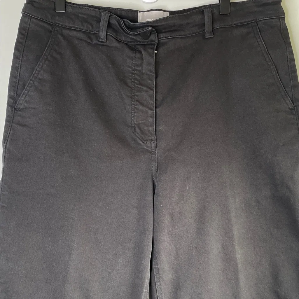 Everlane Wide Leg Cropped Jeans Size 16 Black Culotte Baggy Denim - Image 3