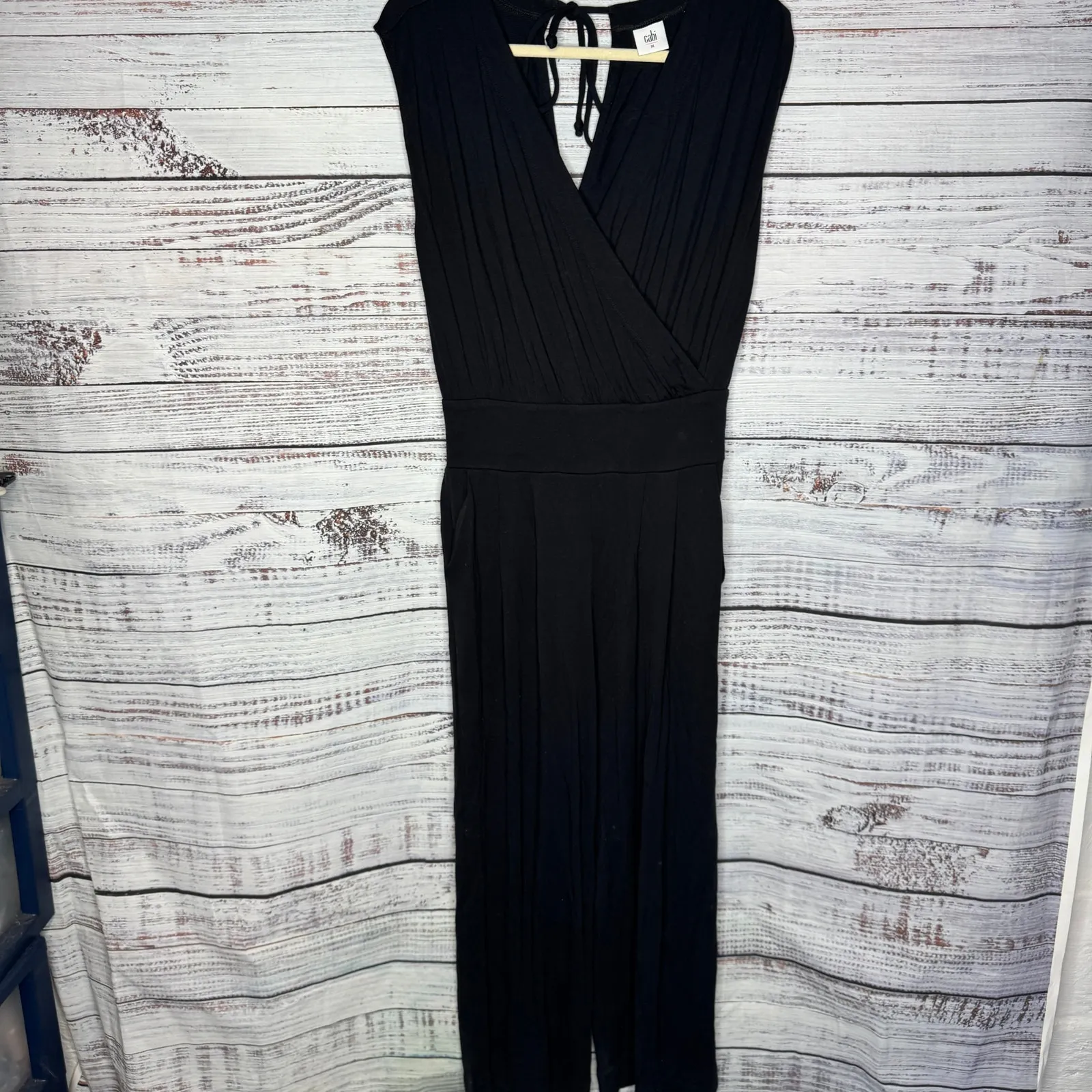 Cabi Black Downtown Stretch Jersey Knit Jumpsuit - Medium - Image 3