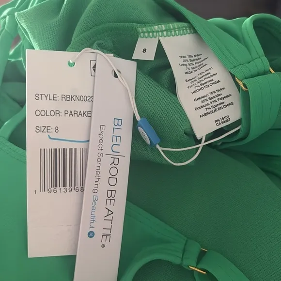 Bleu by Rod Beattie parakeet green Core-Lace-Down Mio One-Piece Swimsuit‎ 8 M - Image 4