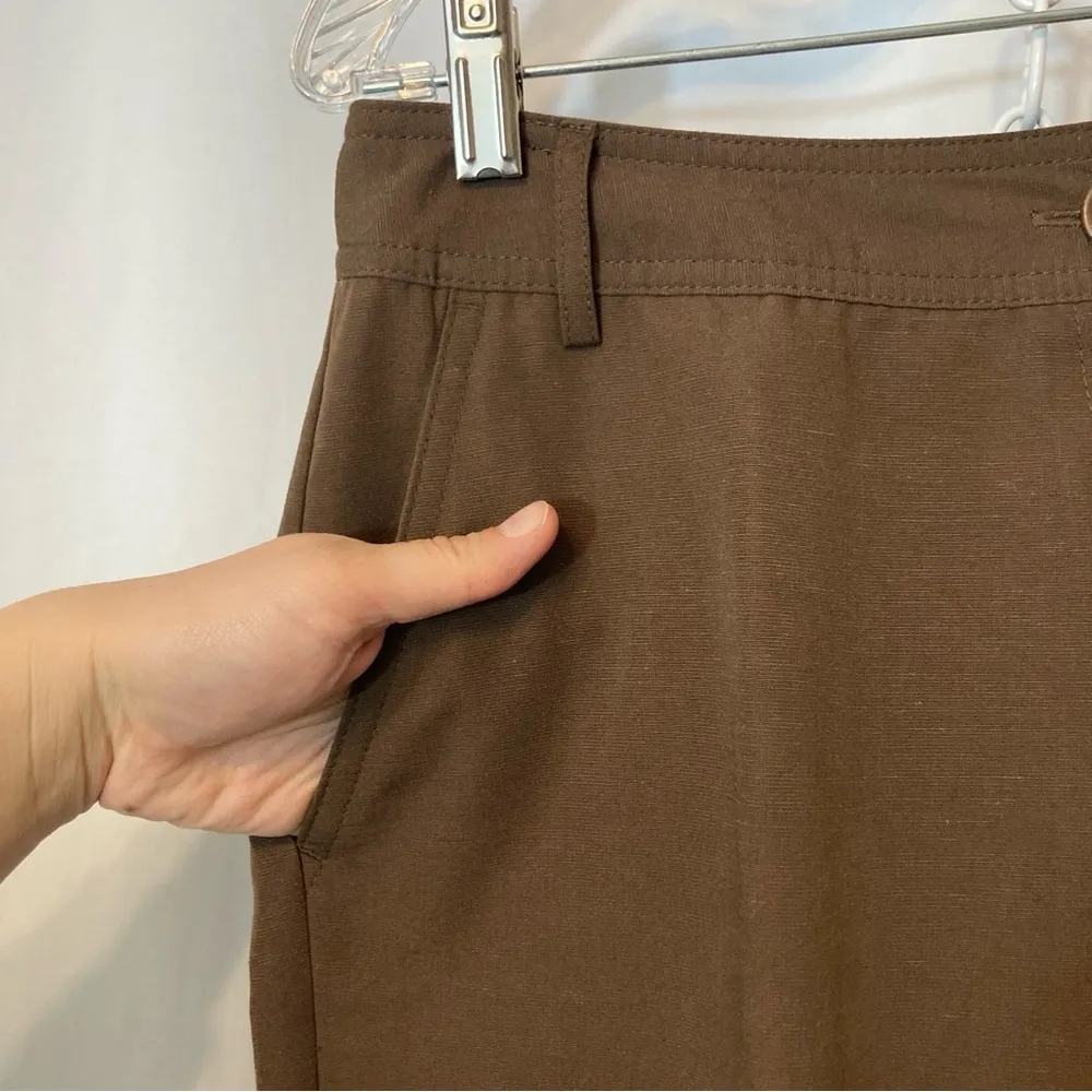 Emma James Brown Bootcut Mid Rise Waist Pressed Leg Trousers Slacks Pants - Image 4