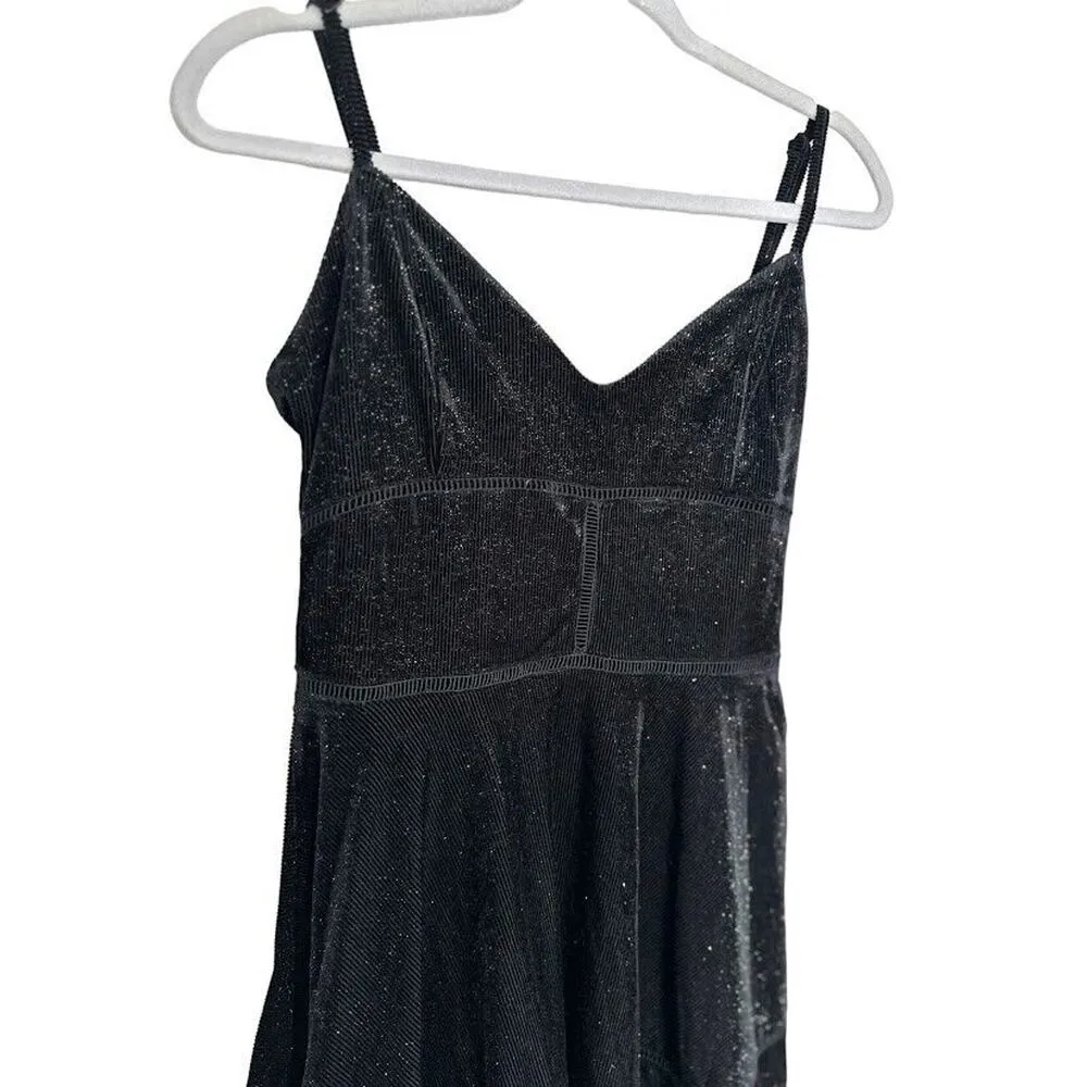 Romeo & Juliet Couture Black Velvet Dress Shimmer Goth Grunge Witchy Size Medium - Image 3