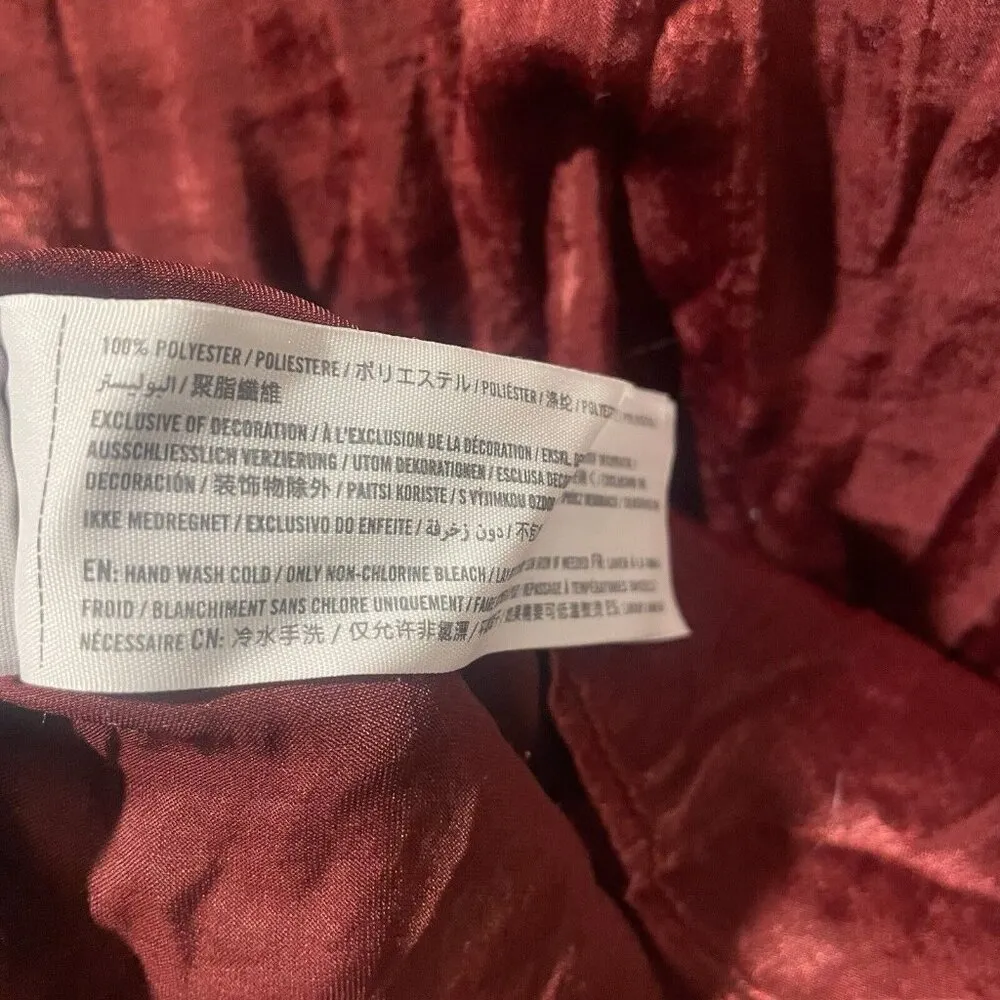 Hollister Tank Top Women's Size Large Lace Trim Satin Cami Red Burgundy Long Y2K - Image 4