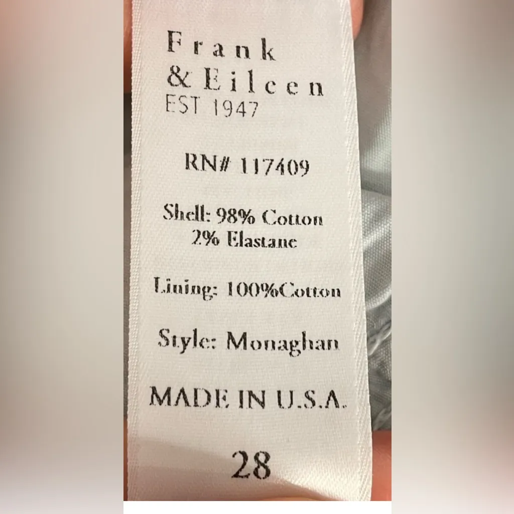 Frank & Eileen The Monaghan Jeans Light Denim Wash size 28 - Image 13