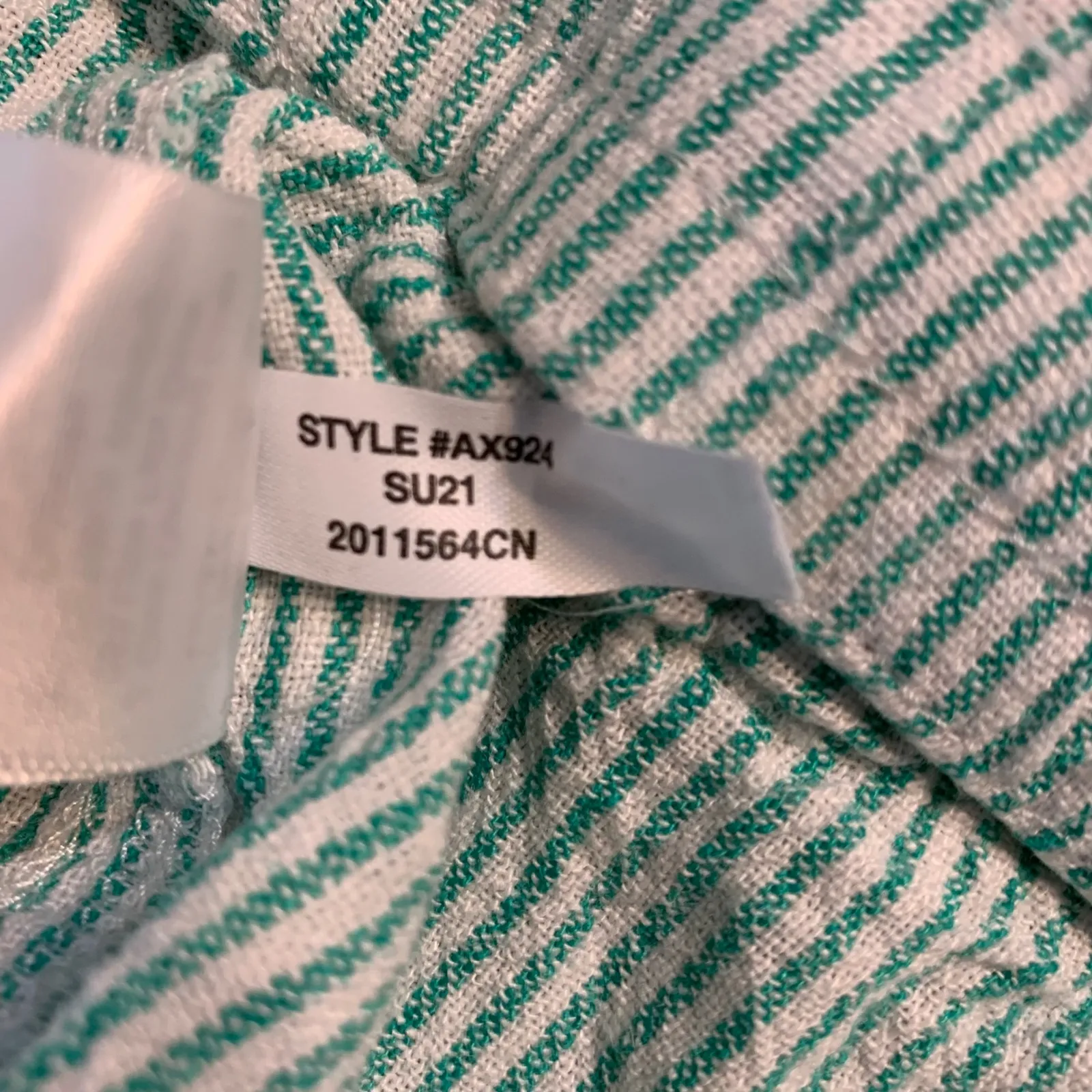 J Crew Striped Drawstring Shorts XXL Green Linen Blend Casual Beach Vacation - Image 6