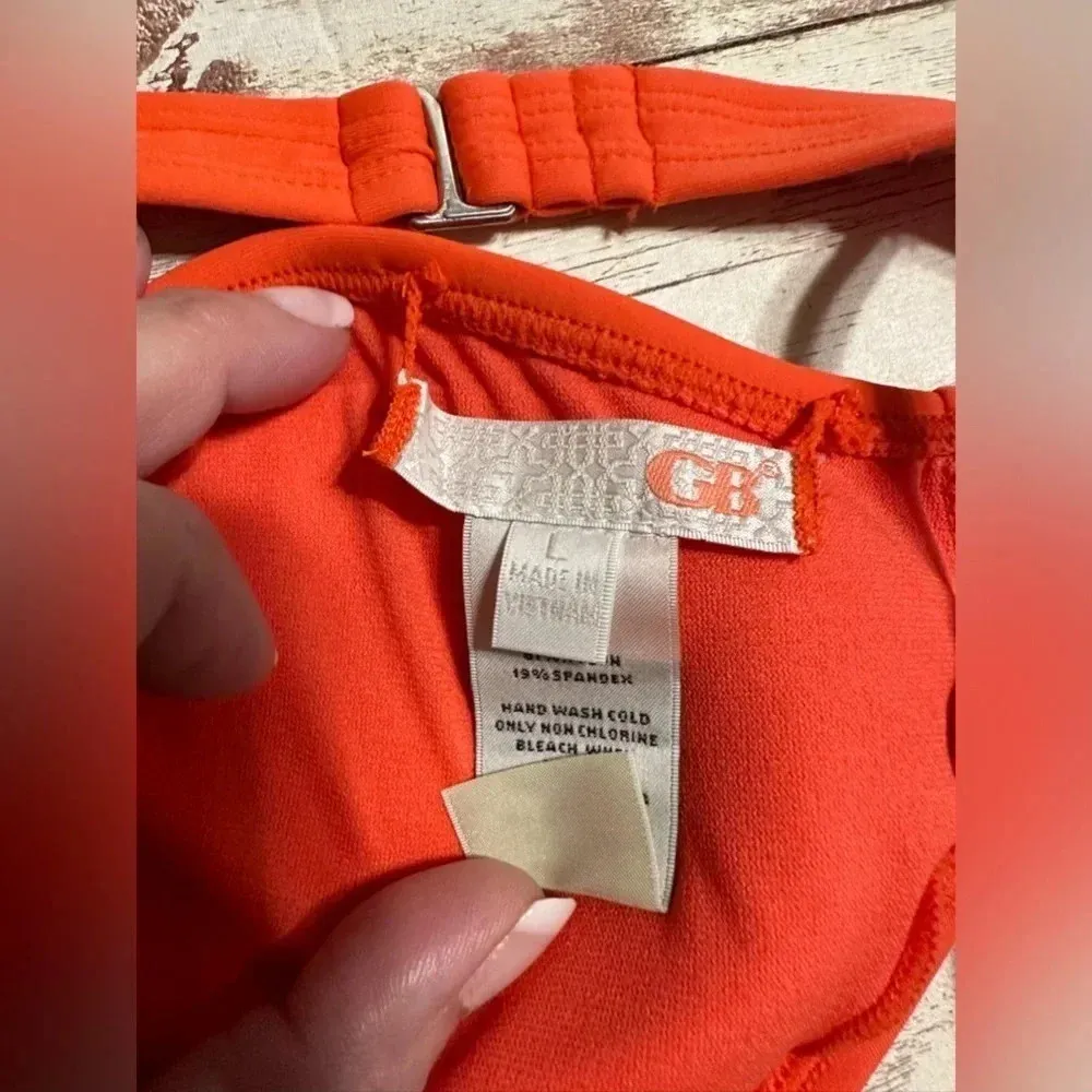 Gianni Bini Bikini Top Size Large Swim Suit Orange Beach Pool NWT - Image 4