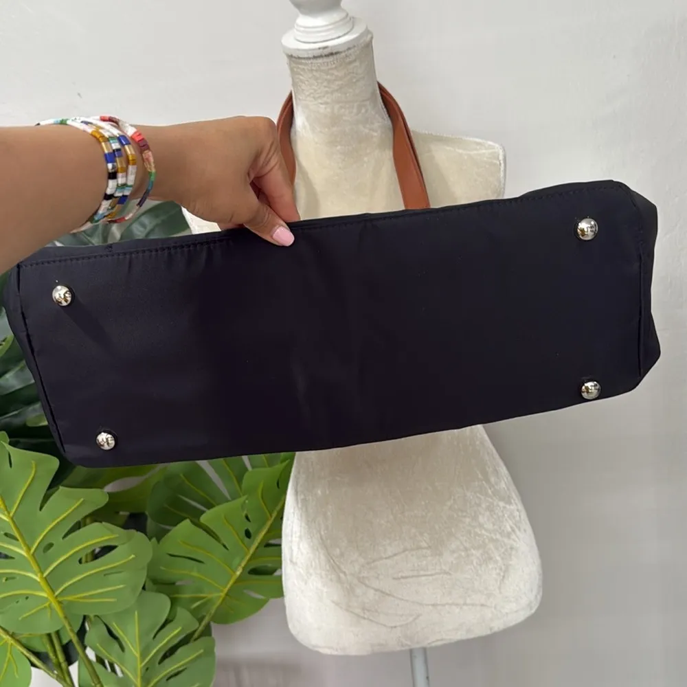 NWOT nylon travel bag with carry on slide in Black - Image 4