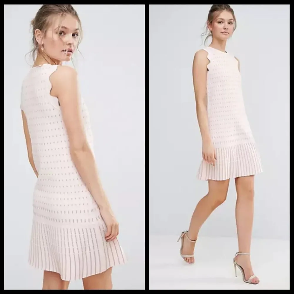 💕TED BAKER💕 Relioa Metallic Jacquard Dress White - Image 3