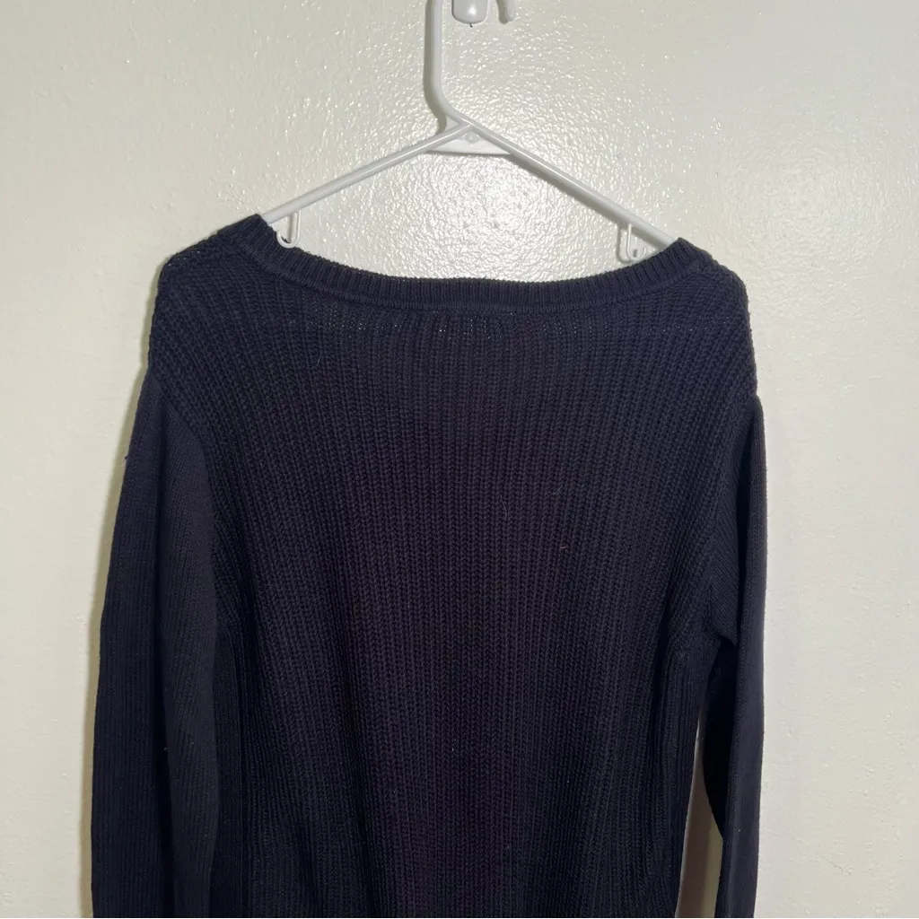 RD Style Josslyn V-Neck Sweater Navy Blue M - Image 8