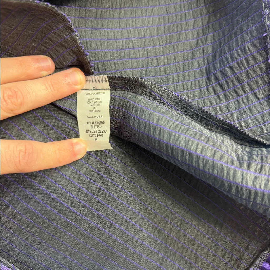 IC By Connie K Lightweight Metallic Purple Floral Coat ~ Size Medium 🧡🍄 - Image 8