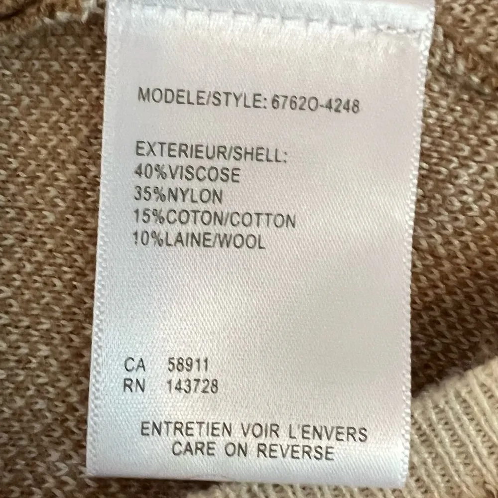 Tribal Jeans Tan Zebra Print High Neck Sweater Small Soft Oversized Pullover - Image 6