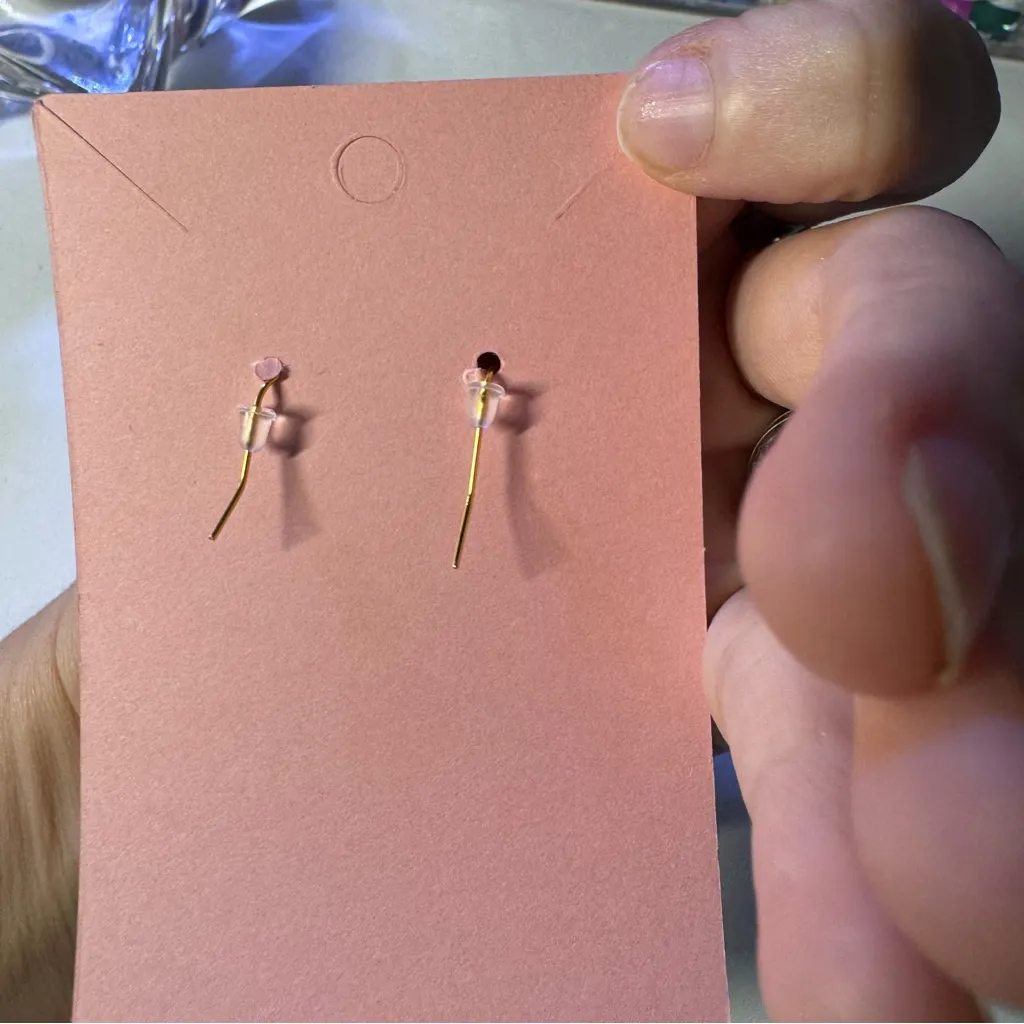 Little jack o lantern pumpkin gold earrings - Image 2