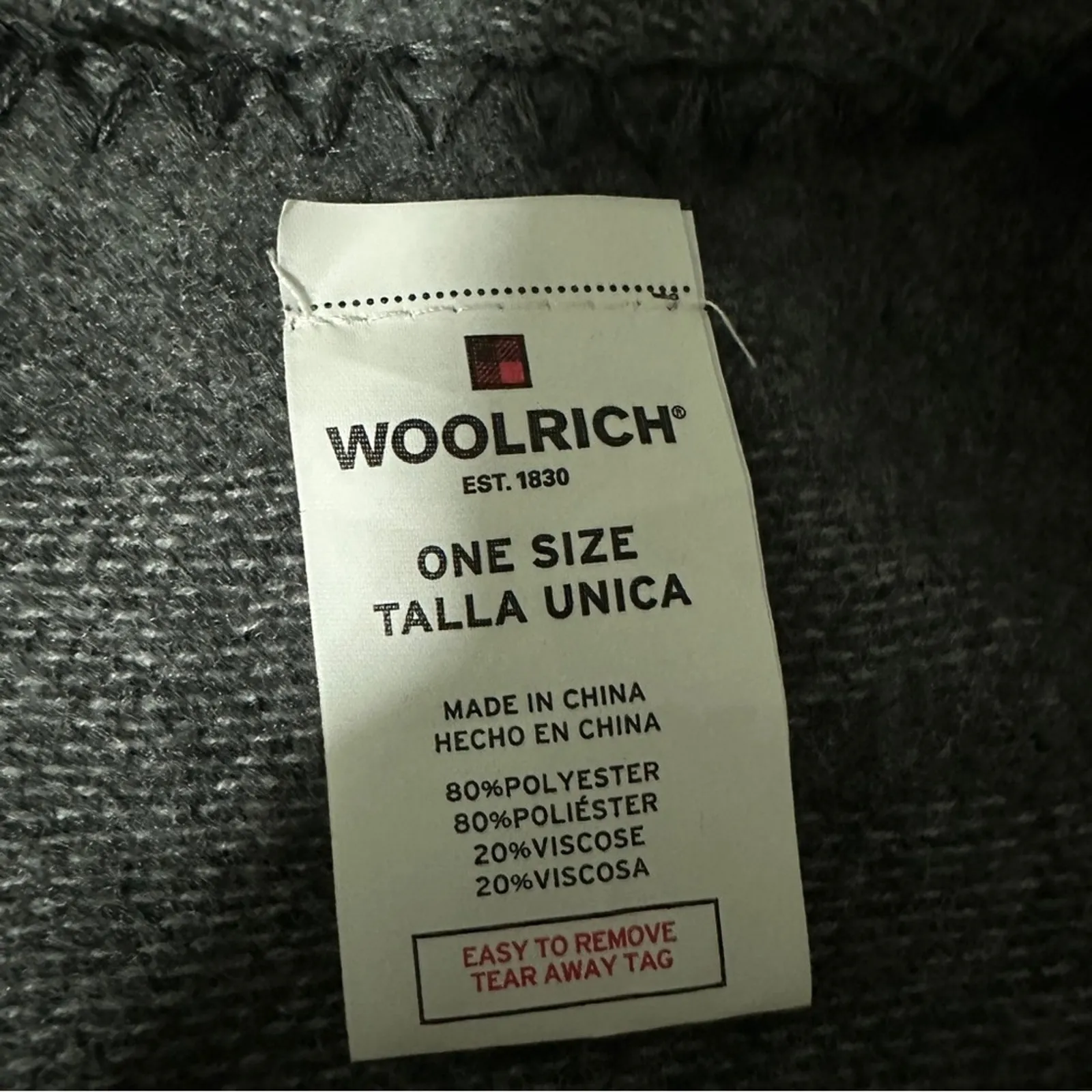 Woolrich Gray Blanket Shawl Poncho Wrap One Size Warm Comfy Soft Cozy - Image 3