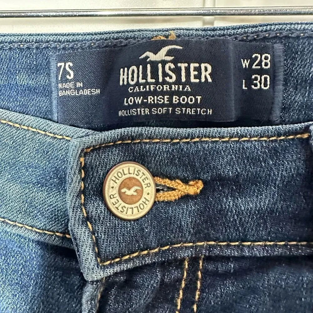 Hollister Soft Stretch Low Rise Boot Cut Jeans Size 28 - Image 6