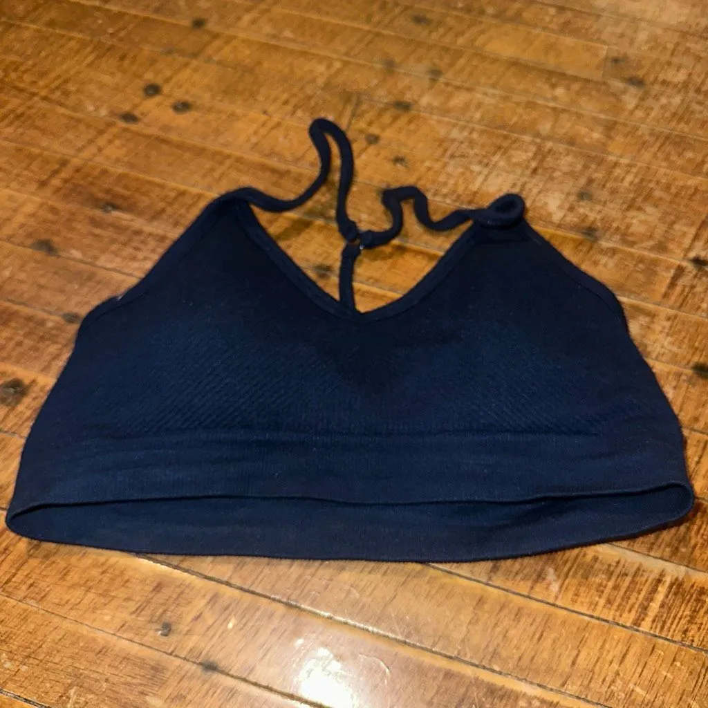 Sweaty Betty navy blue ribbed wireless padded athletic bra - Image 2