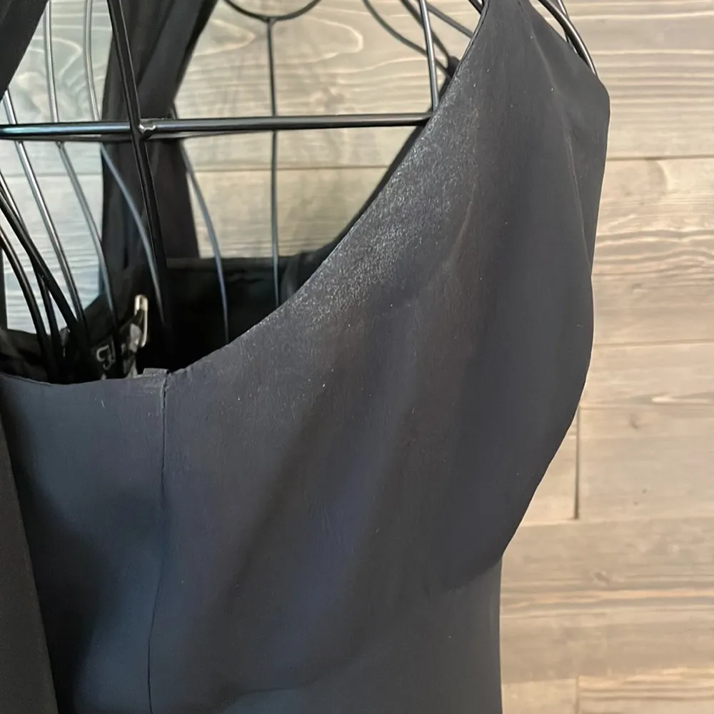 Black, spaghetti, strap size 8, formal occasion, dress with shawl Black - Image 8