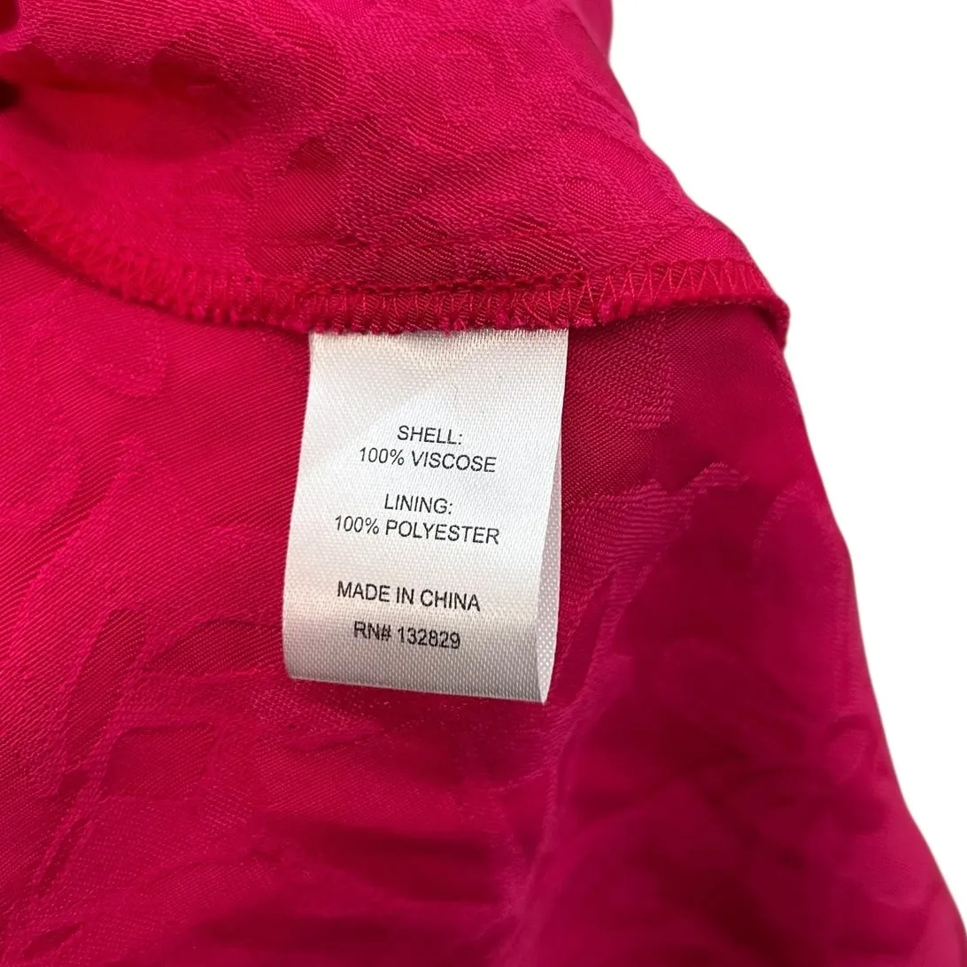 Privacy Please Mia Maxi Dress Slip Maxi Floral Satin Hot Pink Size Small - Image 16