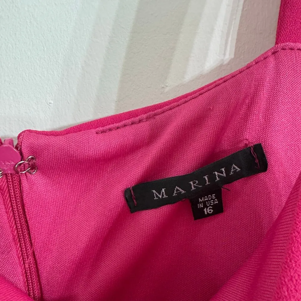 Marina Pink Bow Strap Wide Leg Jumpsuit Size 16 - Image 5