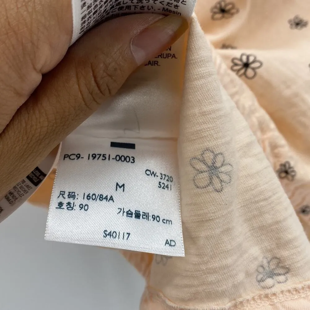 Levi’s feminine peach floral cropped puff sleeve top sz M ditzy dainty girly - Image 7