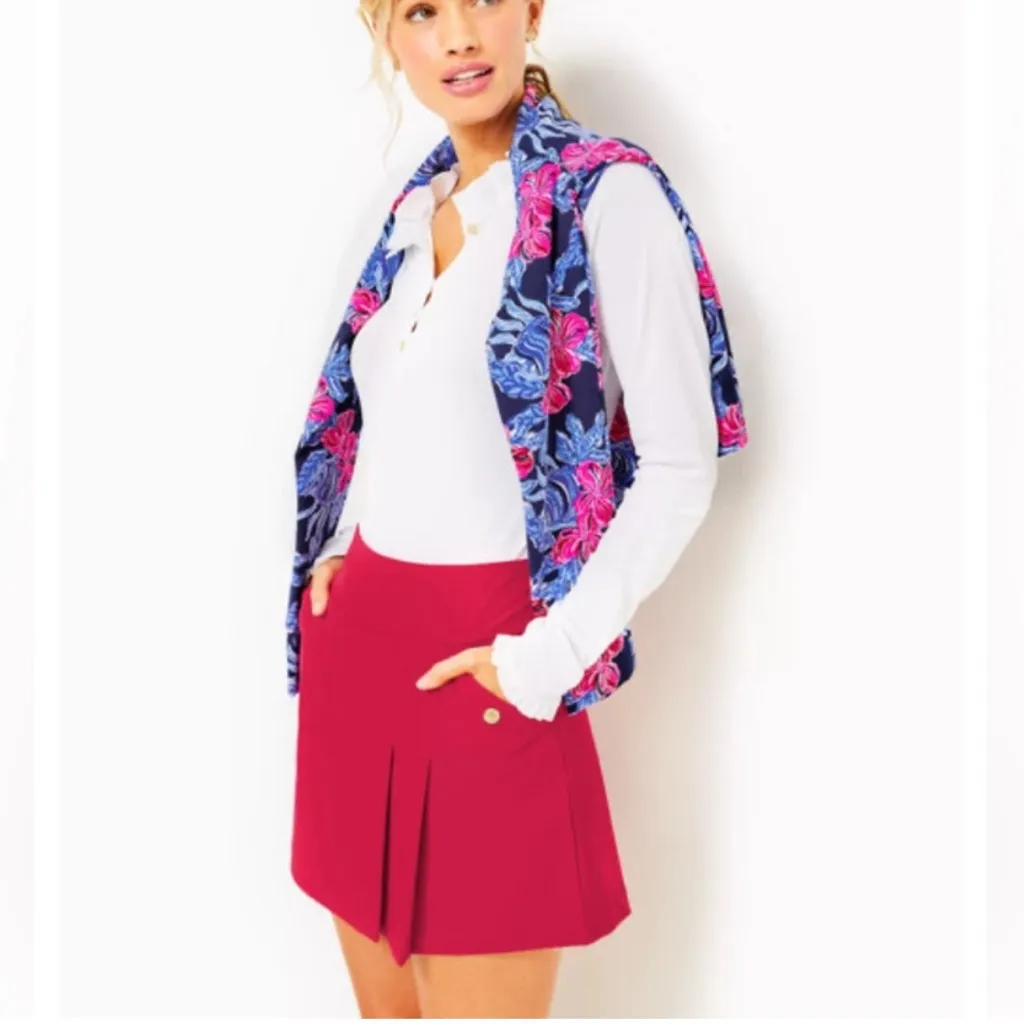 Lilly Pulitzer 16 NEW Antibes Skort Poinsettia Red UPF 50+ Pleated - Image 11