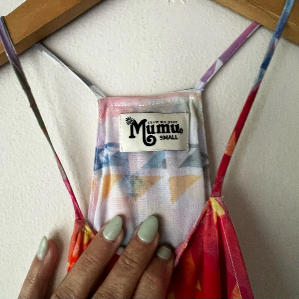 SHOW ME‎ YOUR MUMU multicolor Brontë Salvation Mountain Maxi Dress SIZE SMALL - Image 5