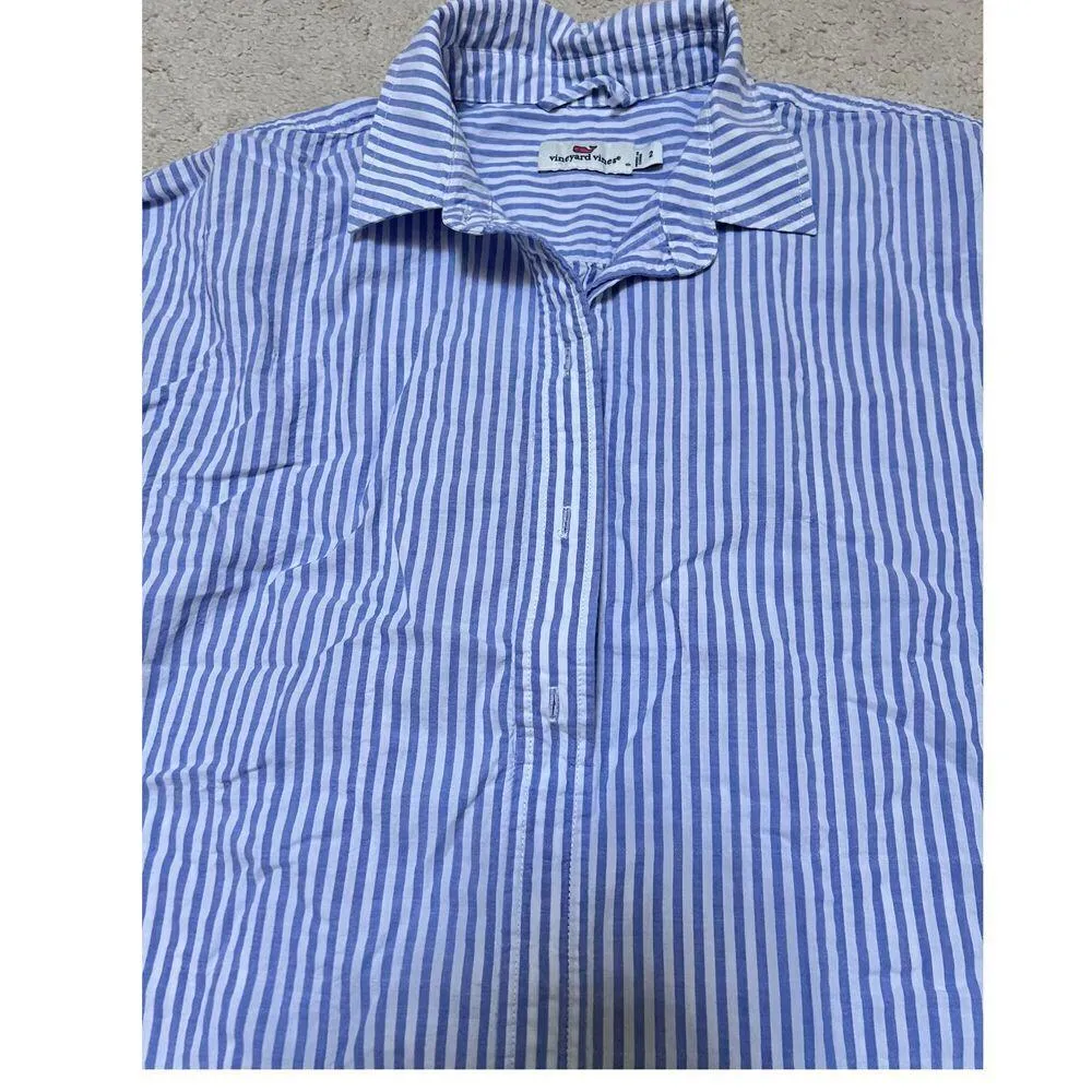 Vineyard Vines Blue/white Stripped Cap sleeve size 2 - Image 3