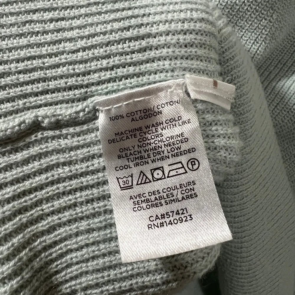 Loft Light Sage Green Sweater with Bubble sleeves Size Small - Image 6