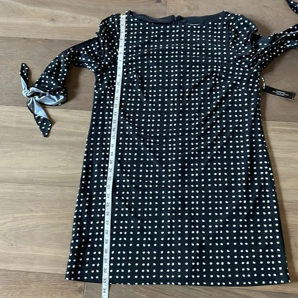 Tahari Black and White Polka Dot Dress Size 12 NWT - Image 6