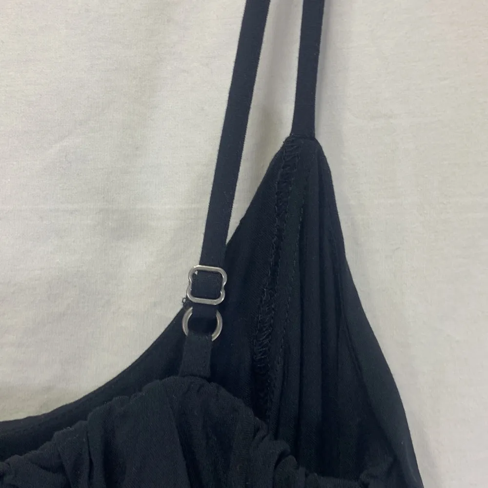 Abercrombie & Fitch Ruffle Black High Waisted Jumpsuit Size XS Jr FLAWED - Image 7