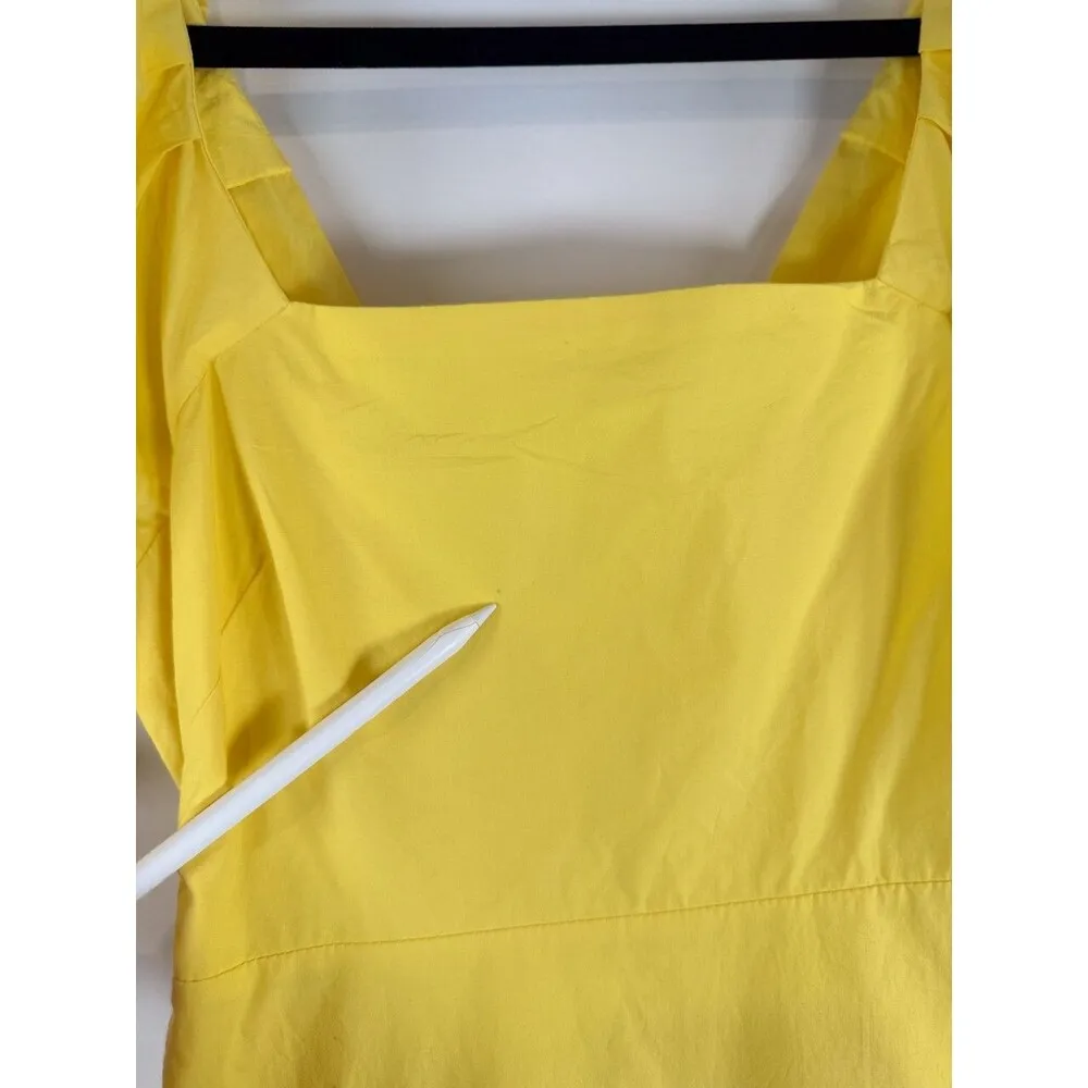 NWT Tanya Taylor Dress Yellow Carly Mini Tiered Puff Open Back Bow A Line Size 2 - Image 7