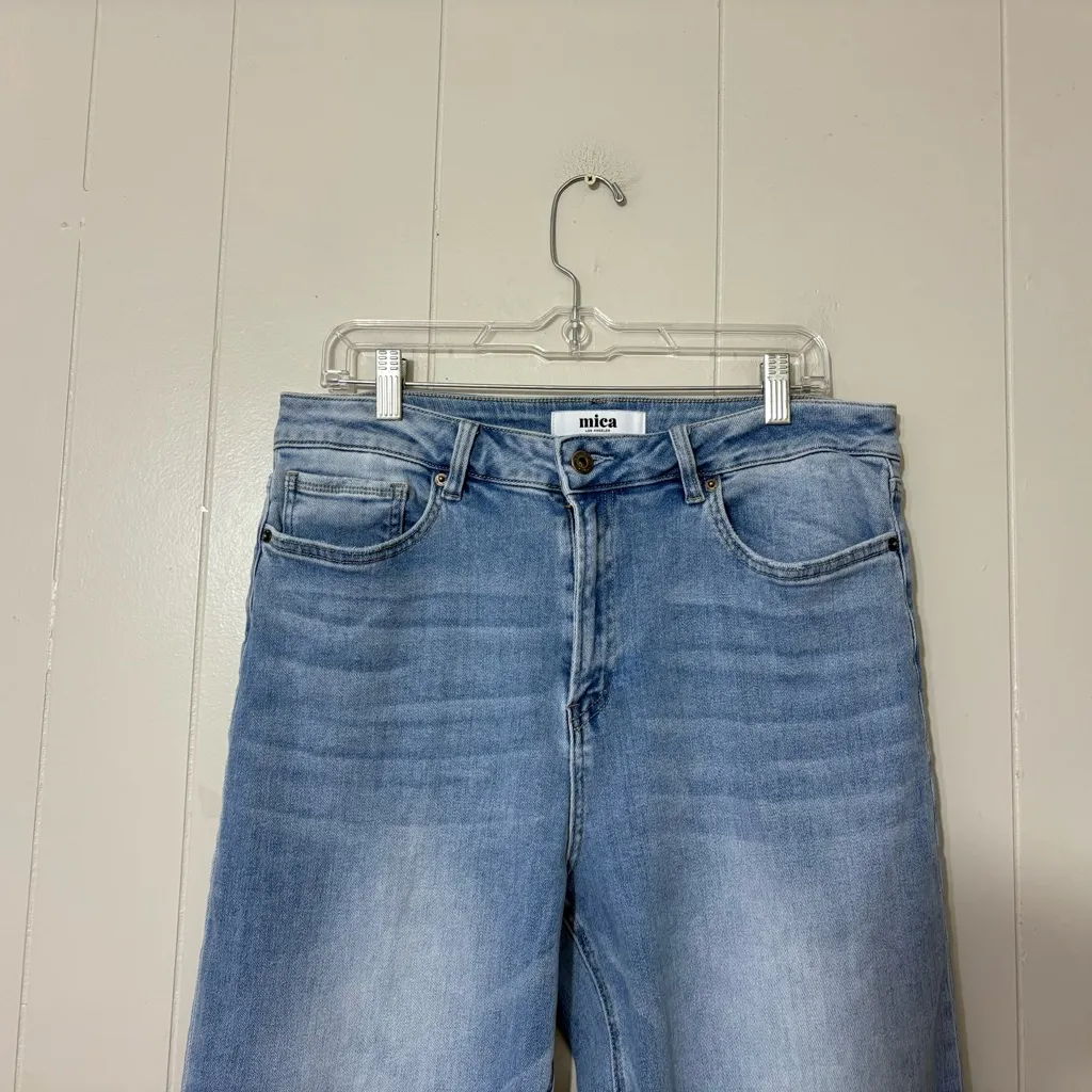 Mica Los Angeles Super High Rise Straight Leg Jeans Size 31 Loose Fit Blue - Image 4