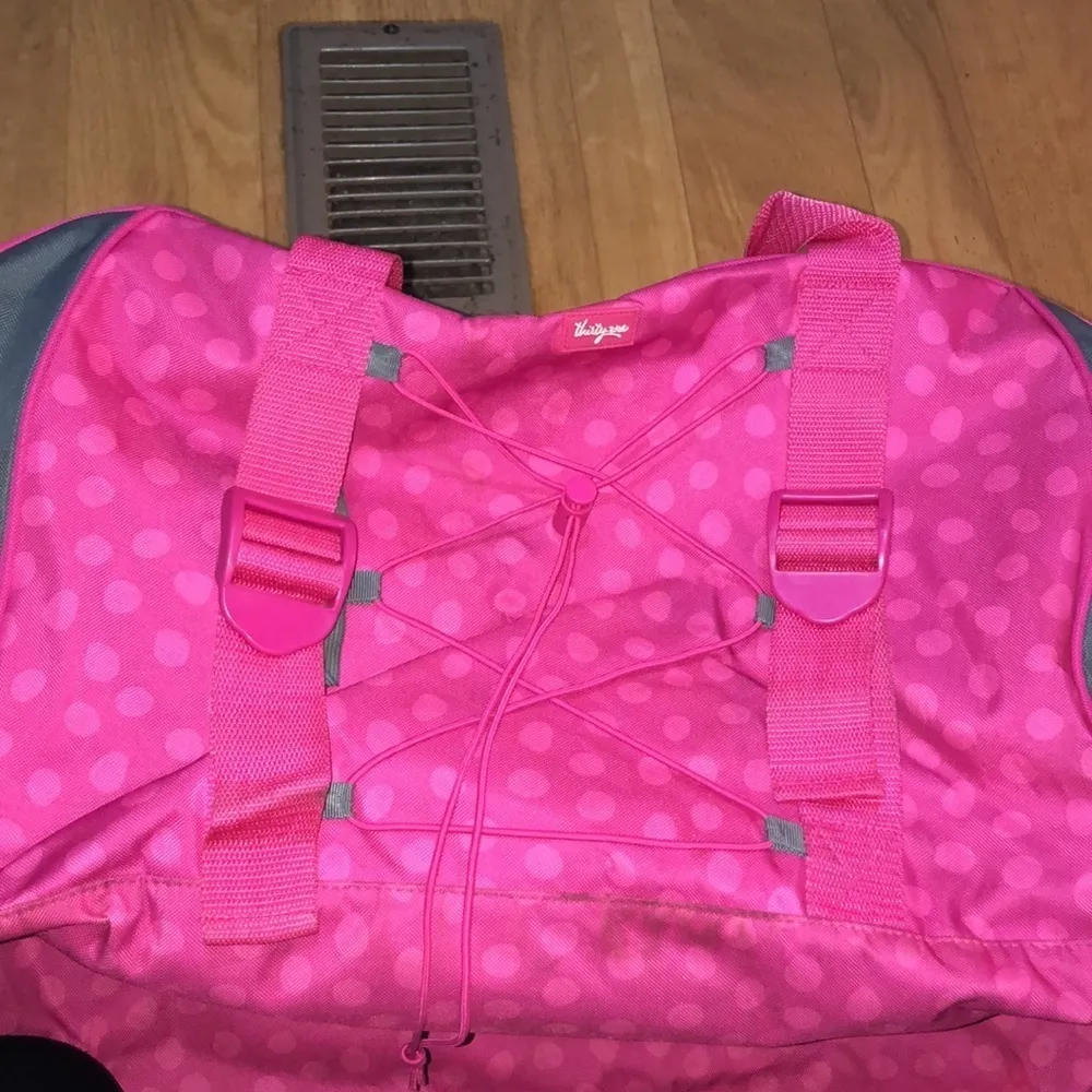 Thirty one duffel bag polka dot travel bag large thirty one bag pink and gray​​​ - Image 13