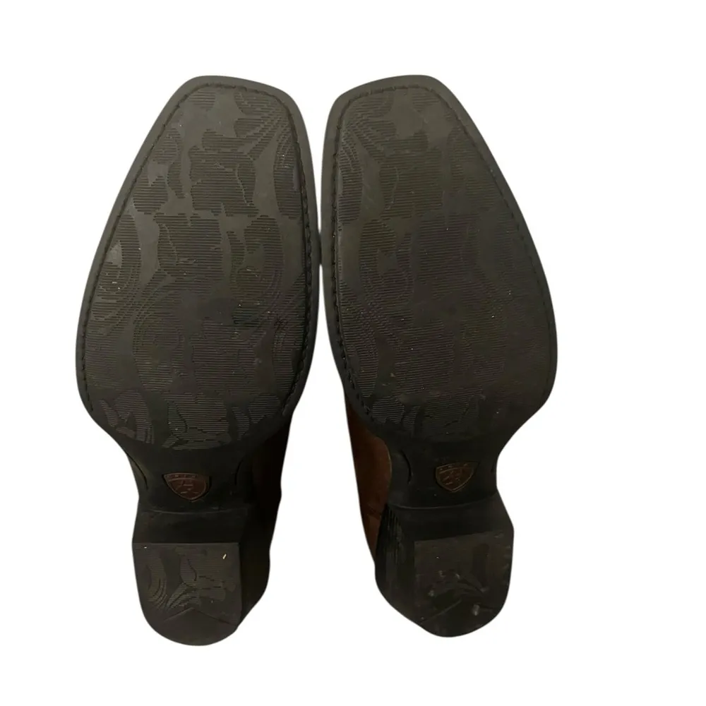 ARIAT Brown & Burnt Orange Leather Cowboy  Boots Women’s Size 10 B Style #15821 - Image 11