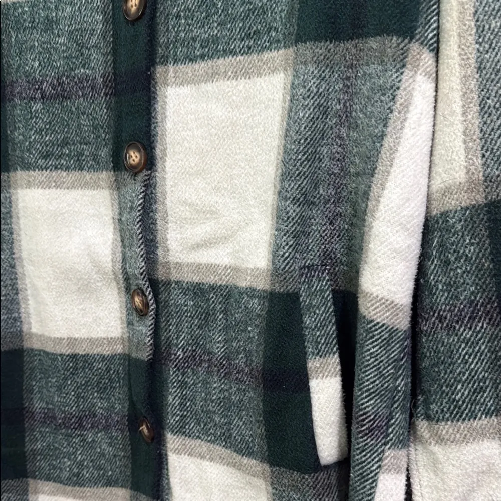 Plaid Hooded Jacket with Hood - Image 6