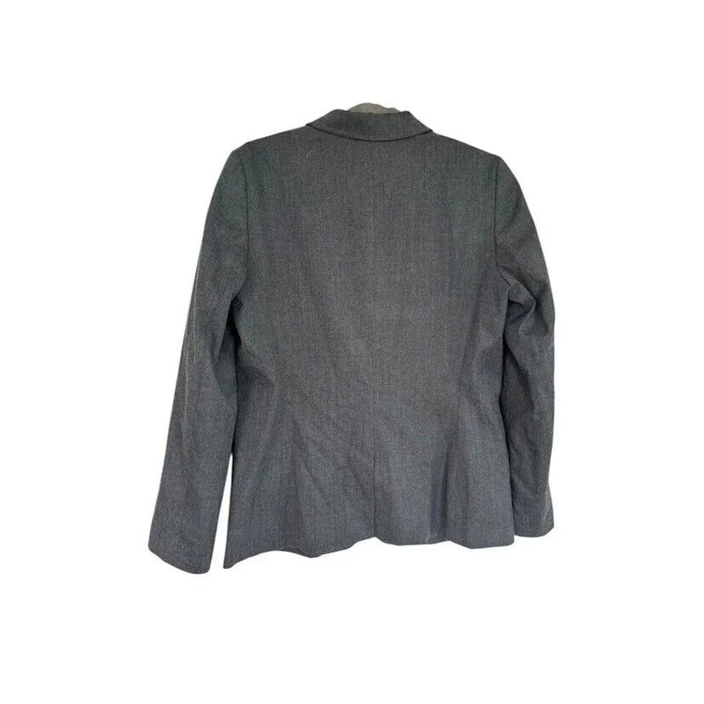 Gap Wool Blend Blazer 12 Womens Dark Academia Preppy Stretch Jacket Gray Career - Image 3