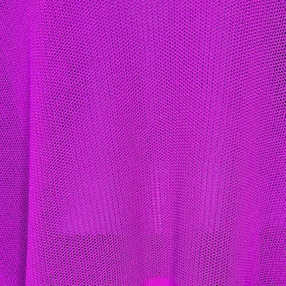 Eileen Fisher Corded V Neck Box Top Long Sleeve Sweater in Deep Mauve - Size M - Image 7