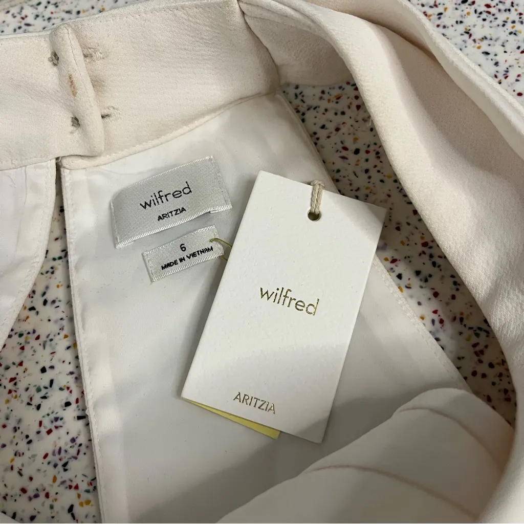 NWT Wilfred Pageturner Ivory Cross Front Halter Jumpsuit Japanese Crepe Womens 6 - Image 9