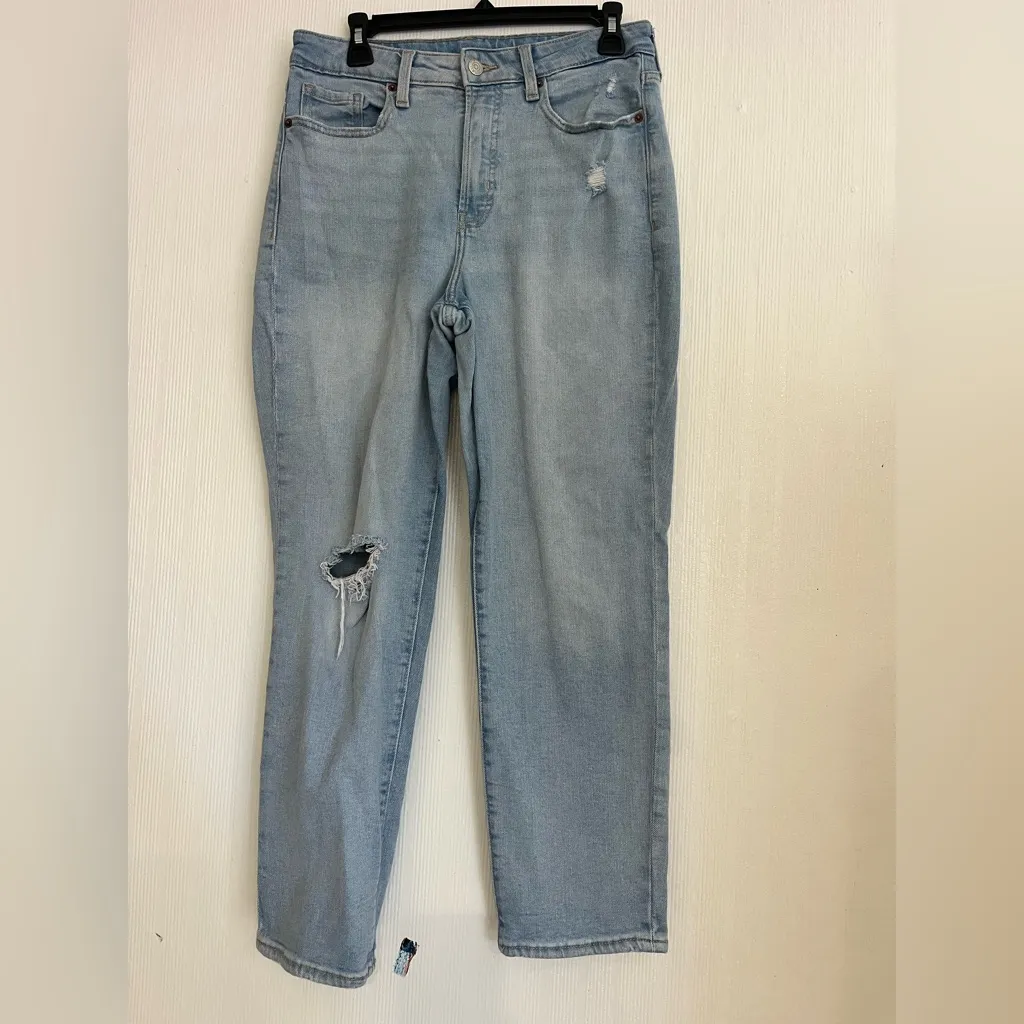 Old Navy Light Blue High Rise Distressed Jeans - Image 2