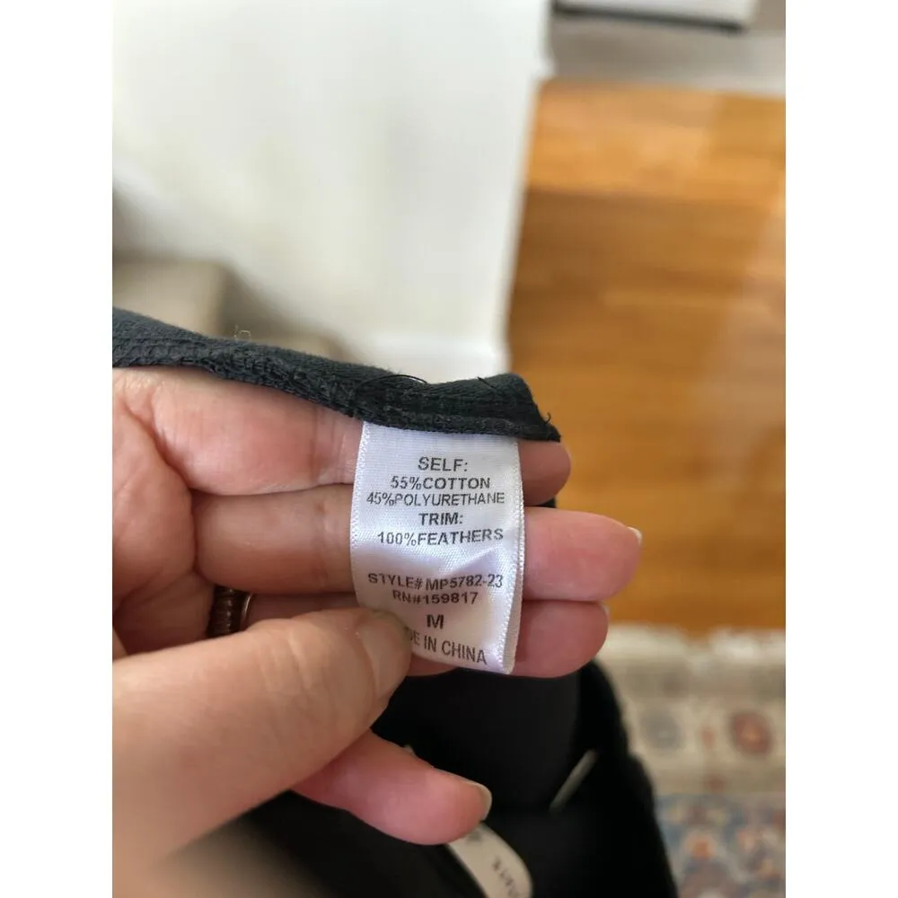 NWT Altar'd State Faux Leather Feather Trimmed Straight Leg Ankle Crop Pants - Image 6