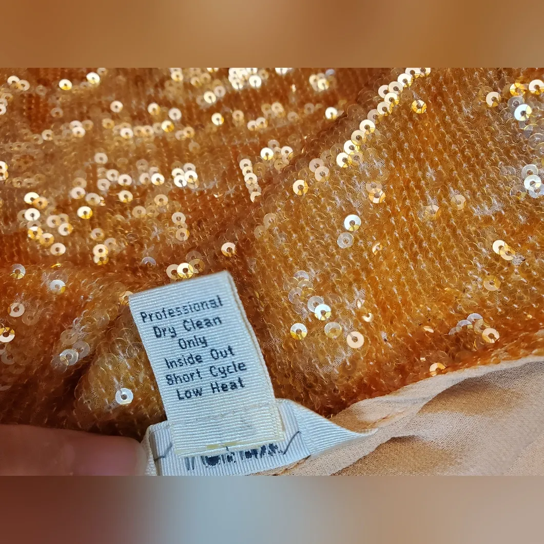 J.Crew Collection Amber Gold Sequin Silk Camisole Top Size 8 - Image 9