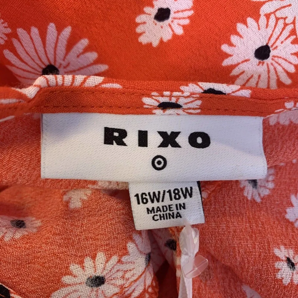 Rixo for Target Red Daisy Floral Puff Sleeve Swing Dress New Size 16W/18W - Image 100