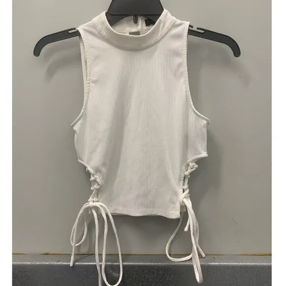 NBD White Eyal Top Chic, Side Tie‎ Top - Image 5