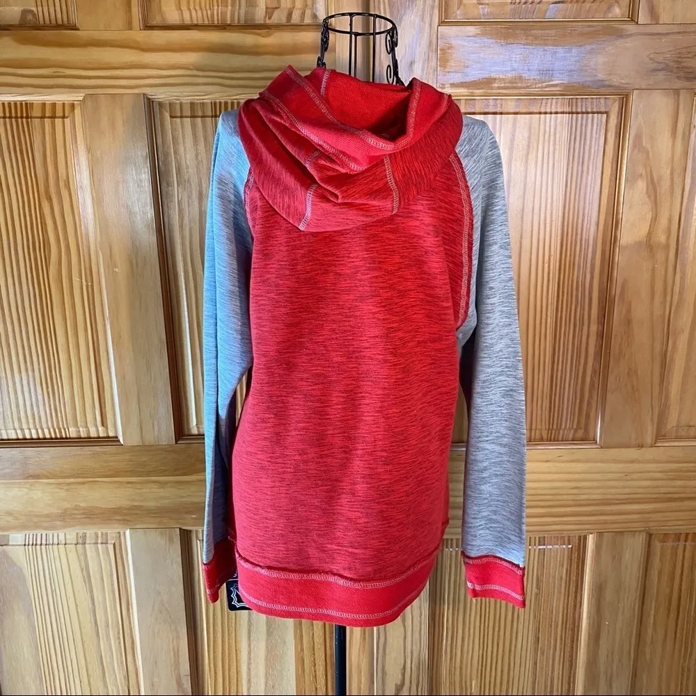 Majestic NHL Ottawa Senators Hoodie Space Dye Sweatshirt Red Gray Size Large NWT - Image 5