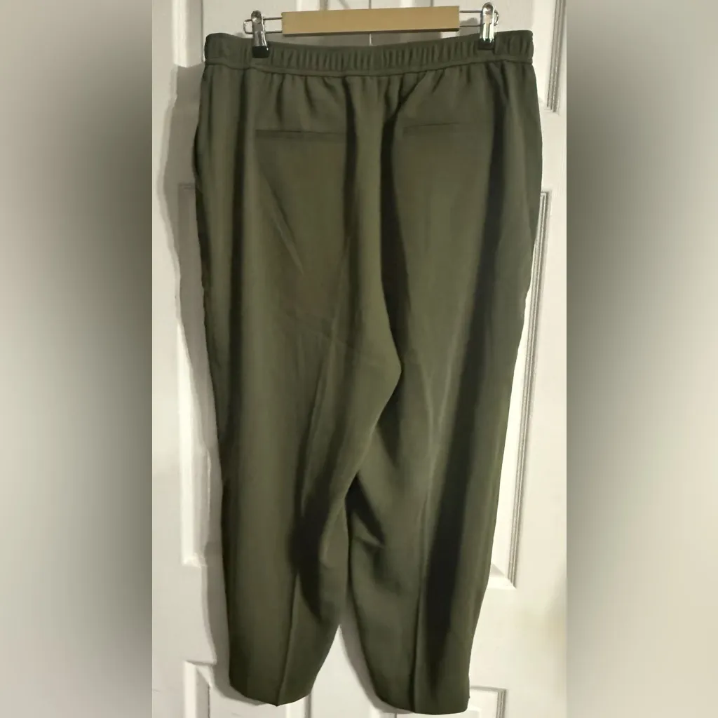 Express Olive Green Drawstring Pull On Pants Large - Image 2
