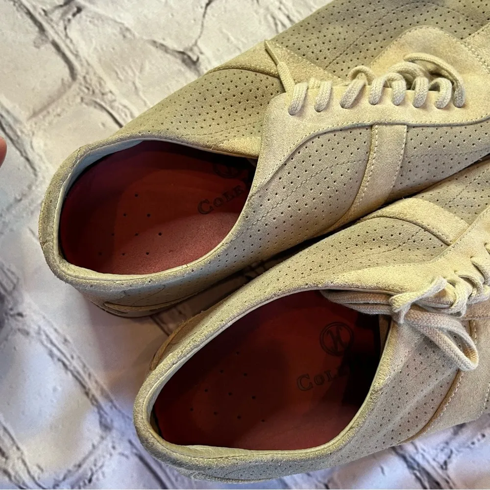COLE HAAN Nike Suede Walking Comfort Shoes SZ 10.5 Casual Cream Athletic Preppy - Image 9