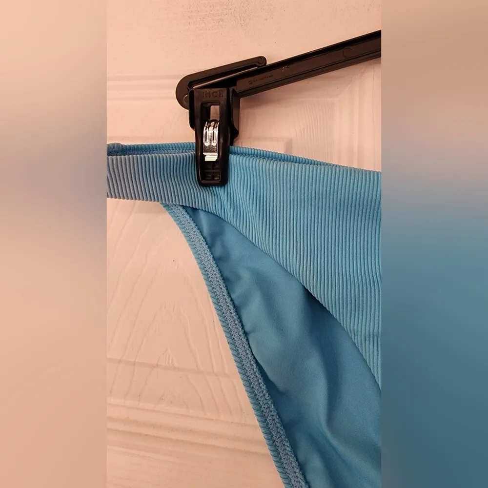 L*Space Camacho Ribbed Bikini Bottom Aquarius Blue Size XL - Image 7