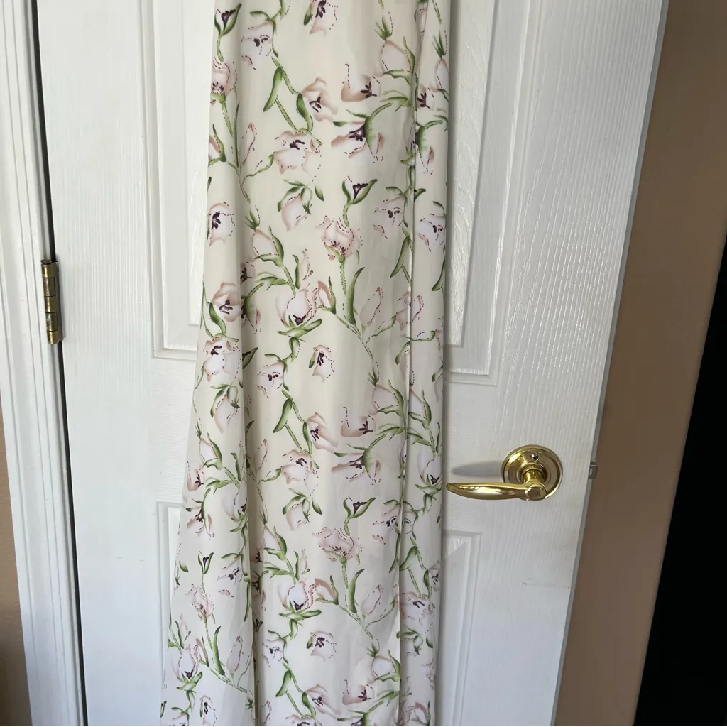 Boohoo Floral Maxi Wrap Long Dress Coquette Size 6 Feminine Y2K  Sleeveless - Image 2