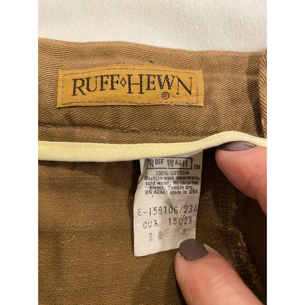 Ruff Hewn Vintage Size 8 A-Line Khaki Pleated Skirt Tan 100% Cotton Made in USA - Image 10