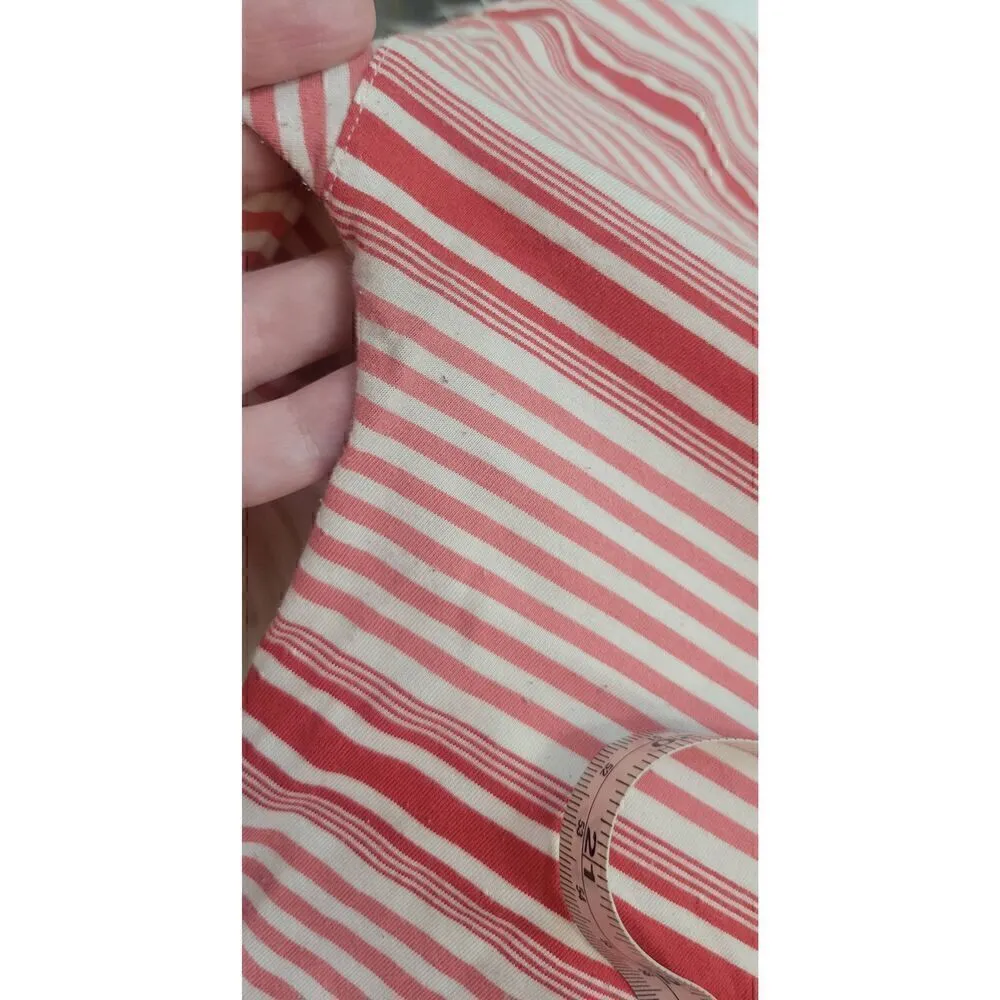 L.L.Bean Soft Signature Cotton/Modal Scoop Neck Striped Tee Sz L Red Size L - Image 7