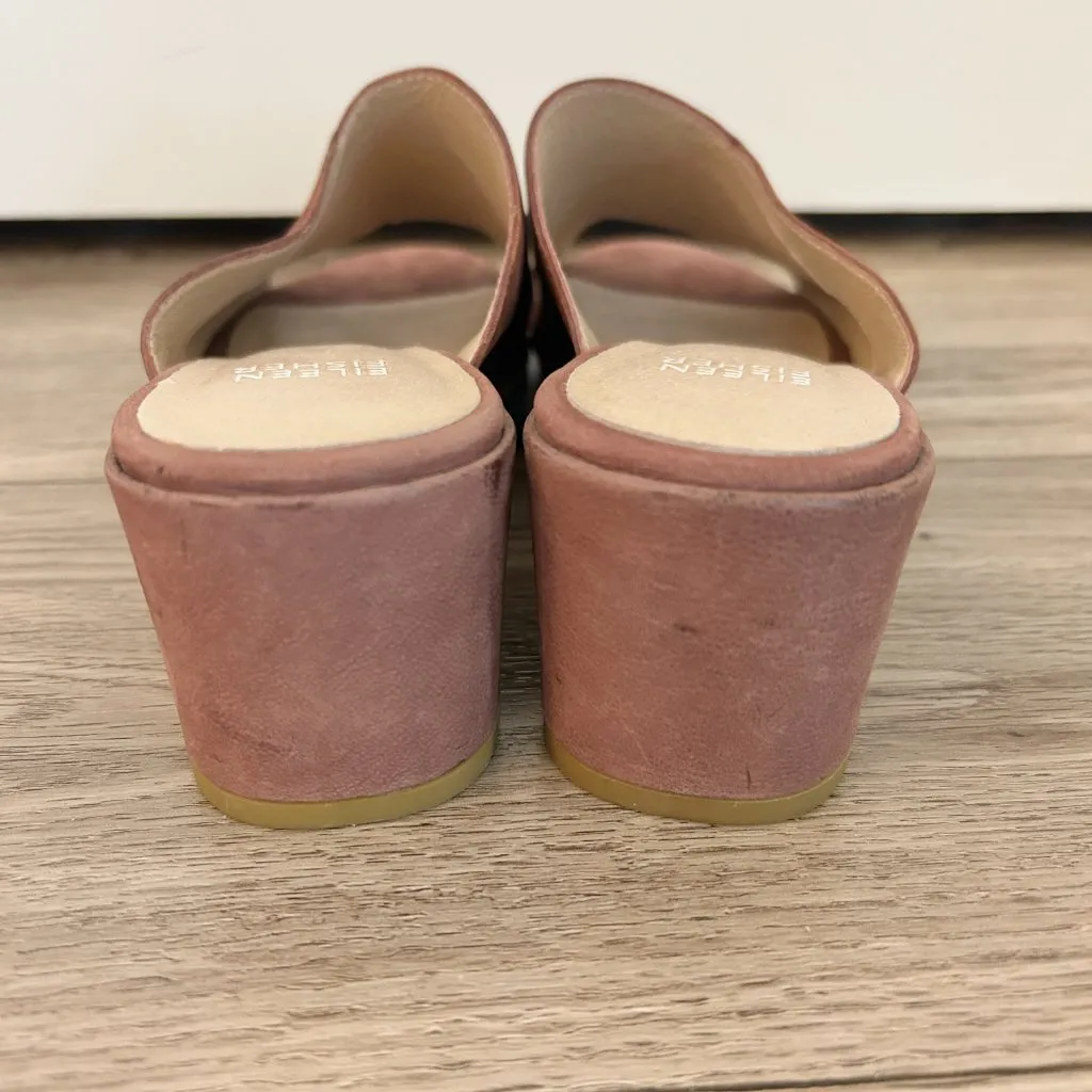 Eileen Fisher Haven Tumbled Nubuck Leather Slide Sandals in Mahogany Red 6 NEW - Image 9